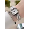Gümüş Renk Hediye Paketli 23 Mm Kare Kadın Kol Saati ve Bileklik