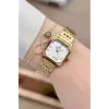 Gold Hediye Paketli 23 Mm Kare Kadın Kol Saati ve Bileklik