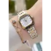 Gold Gümüş Renk Hediye Paketli 23 Mm Kare Kadın Kol Saati ve Bileklik