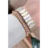 Santa Barbara Polo & Racquet Club Kadranı Yeşil Kodronu Gold Gümüş Renk 23,5 Mm Kadın Kol Saati ve Bileklik
