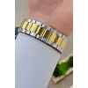 Gold Gümüş Renk Takvim ve Gün Fonksiyonlu Erkek Kol Saati