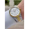 Gold Gümüş Renk 5 ATM Hediye Paketli 41 mm Erkek Kol Saati