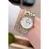 Gold Gümüş Renk 30 mm Kadın Kol Saati ve Bileklik