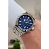 Kadranı Lacivert Kordonu Gümüş Renk 43 mm Erkek Kol Saati