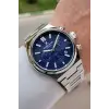 Kadranı Lacivert Kordonu Gümüş Renk 43 mm Erkek Kol Saati