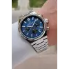 Kadranı Mavi Kordonu Gümüş Renk 43 mm Erkek Kol Saati