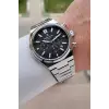Kadranı Siyah Kordonu Gümüş Renk 43 mm Erkek Kol Saati