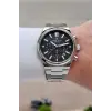 Kadranı Siyah Kordonu Gümüş Renk 43 mm Erkek Kol Saati