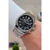 Kadranı Siyah Kordonu Gümüş Renk 43 mm Erkek Kol Saati