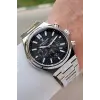 Kadranı Siyah Kordonu Gümüş Renk 43 mm Erkek Kol Saati