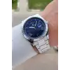 Kadranı Lacivert Kordonu Gümüş Renk 42,5 Mm 5 ATM Erkek Kol Saati