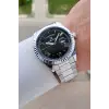 Kadranı Siyah Kordonu Gümüş Renk 42,5 Mm 5 ATM Erkek Kol Saati