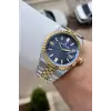 Kadranı Lacivert Kordonu Gold Gümüş Renk 41 Mm Erkek Kol Saati