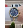 Kadranı Lacivert Kordonu Gold Gümüş Renk 41 Mm Erkek Kol Saati