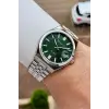 Kadranı Yeşil Kordonu Gümüş Renk 40 Mm Erkek Kol Saati