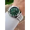 Kadranı Yeşil Kordonu Gümüş Renk 40 Mm Erkek Kol Saati