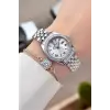 Gümüş Renk 28 Mm Kadın Kol Saati ve Hediye Baget Bileklik