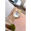 Gold Renk 26 Mm Kadın Kol Saati ve Bileklik