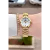 Gold Renk 26 Mm Kadın Kol Saati ve Bileklik
