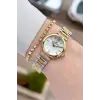 Gold Gümüş Renk 26 Mm Kadın Kol Saati ve Bileklik