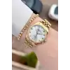 Gold Renk Kadın Kol Saati ve Bileklik
