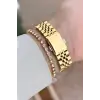 Gold Renk Kadın Kol Saati ve Bileklik
