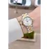 Gold Gümüş Renk 28 mm Kadın Kol Saati ve Bileklik