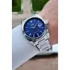 Kadranı Lacivert Kordonu Gümüş Renk 42 Mm Erkek Kol Saati