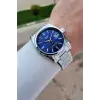 Kadranı Lacivert Kordonu Gümüş Renk 42 Mm Erkek Kol Saati