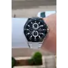 Kadranı Siyah Kordonu Gümüş Renk 43,5 Mm Erkek Kol Saati