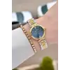 Kadranı Mavi Kordonu Gold Gümüş Renk 26 Mm Kadın Kol Saati ve Bileklik
