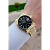 Kadranı Siyah Kordonu Gold Renk 42 Mm Erkek Kol Saati