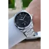 Kadranı Siyah Kordonu Gümüş Renk 42 Mm Erkek Kol Saati