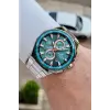 Kadranı Turkuaz Kordonu Gümüş Renk 43,5 Mm Erkek Kol Saati