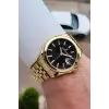 Kadranı Siyah Kordonu Gold Renk 42 Mm Erkek Kol Saati
