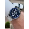 Kadranı Lacivert Kordonu Gümüş Renk 43,5 Mm Erkek Kol Saati