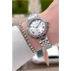 Gümüş Renk Kadın 30 Mm Kadın Kol Saati ve Hediye Bileklik