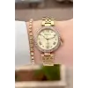 Gold Renk Kadın 30 Mm Kadın Kol Saati ve Hediye Bileklik