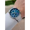 Kadranı Mavi Kordonu Gümüş Renk İç Göstergeleri Aktif 41 Mm Erkek Kol Saati