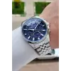 Kadranı Lacivert Kordonu Gümüş Renk 43 mm Erkek Kol Saati