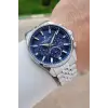 Kadranı Lacivert Kordonu Gümüş Renk 43 mm Erkek Kol Saati