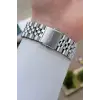 Kadranı Lacivert Kordonu Gümüş Renk 43 mm Erkek Kol Saati