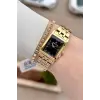 Kadranı Siyah Kordonu Gold Renk 22 mm Kadın Kol Saati