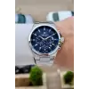 BUSINESS Kadranı Lacivert Kordonu Gümüş Renk 45 Mm Full Çelik 5 ATM Erkek Kol Saati