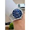 BUSINESS Kadranı Lacivert Kordonu Gümüş Renk 45 Mm Full Çelik 5 ATM Erkek Kol Saati