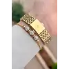 Gold Renk 22 mm Hediye Paketli Kadın Kol Saati