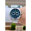 Kadranı Mavi Kordonu Gümüş Renk 44 Mm Hediye Paketli İç Göstergeleri Aktif Erkek Kol Saati