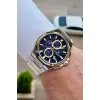 Kadranı Lacivert Kordonu Gold Gümüş Renk 43,5 Mm İç Göstergeleri Aktif Erkek Kol Saati