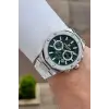 Kadranı Yeşil Kordonu Gümüş Renk 43 Mm Hediye Paketli İç Göstergeleri Aktif Erkek Kol Saati