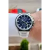 Kadranı Mavi Kordonu Gümüş Renk 44 Mm Hediye Paketli İç Göstergeleri Aktif Erkek Kol Saati